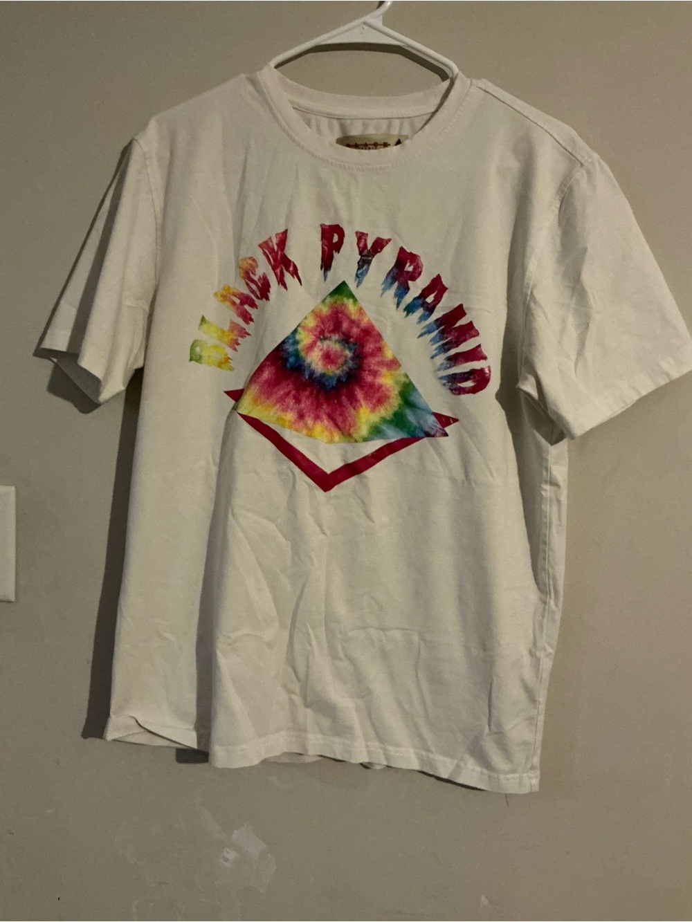 Black Pyramid White Tie-Dye Pyramid Graphic Tee